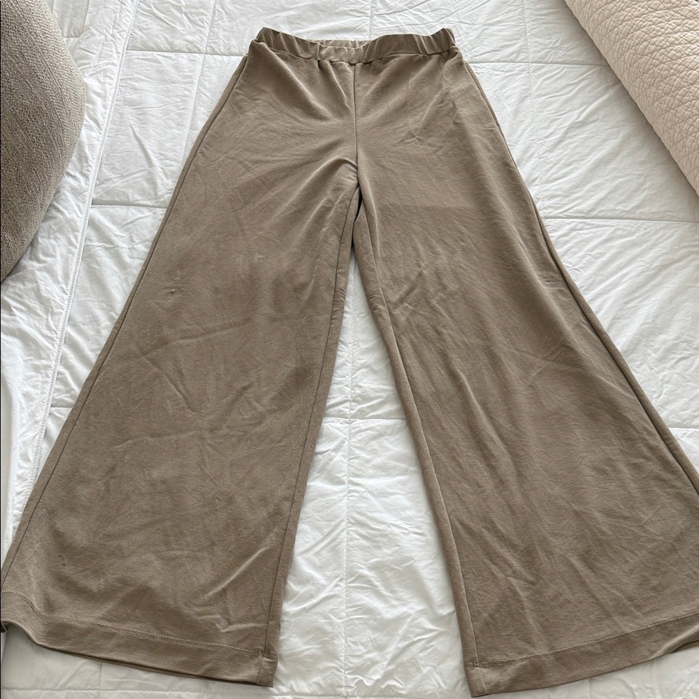 Zara Beige Wide-Leg Pants